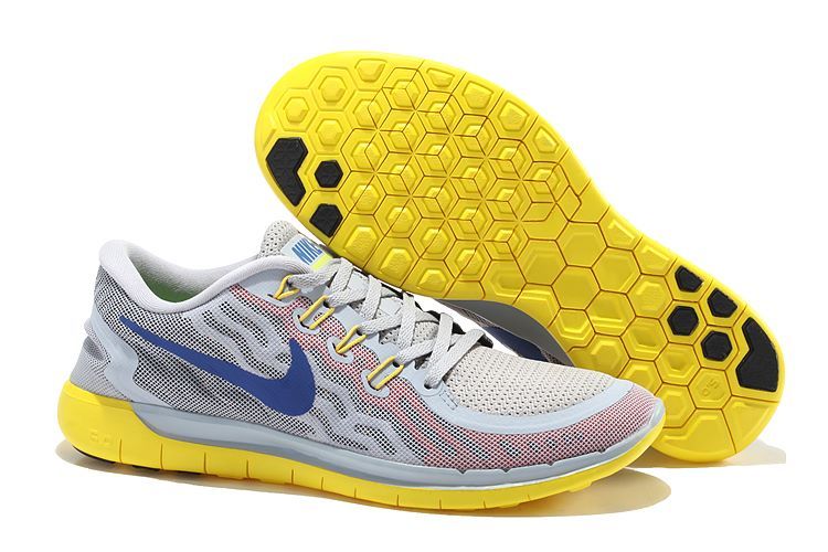 Nike Free 5.0+ 2 Grey Blue Yellow Shoes - Click Image to Close