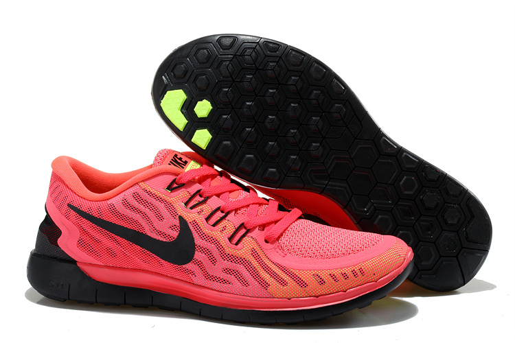 Women Nike Free 5.0+2 Pink Black Shoes - Click Image to Close