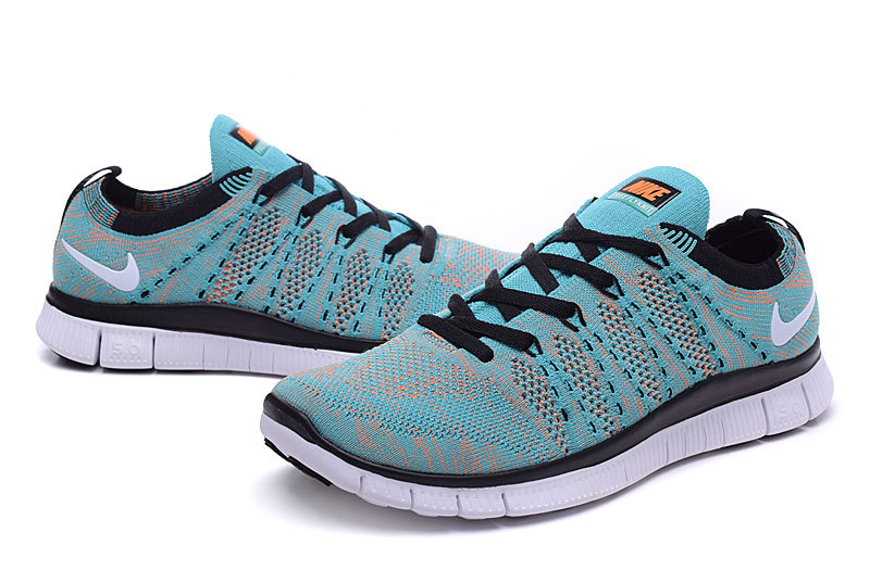 Nike Free 5.0 Flyknit Blue Black Shoes - Click Image to Close