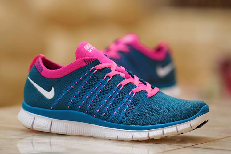 Nike Free 5.0 Flyknit Blue Red Women Shoes