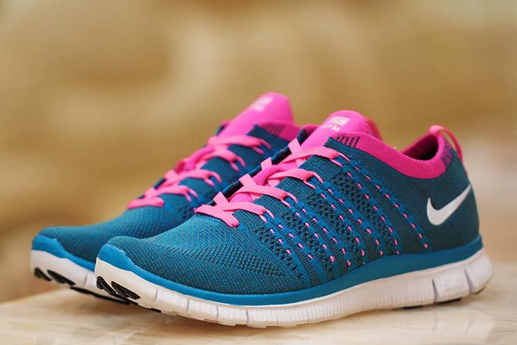 Nike Free 5.0 Flyknit Blue Red Shoes - Click Image to Close