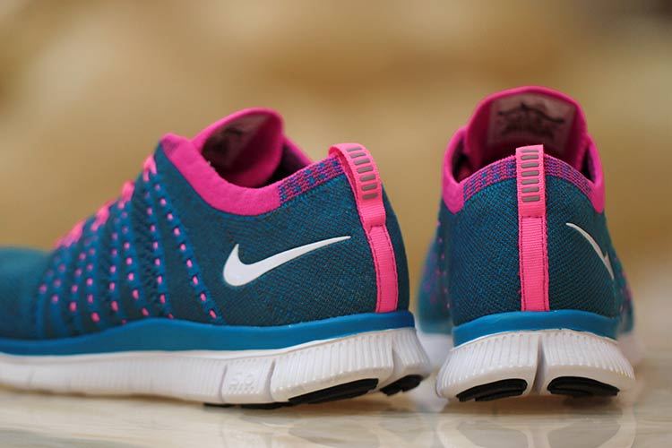 Nike Free 5.0 Flyknit Blue Red Women Shoes - Click Image to Close