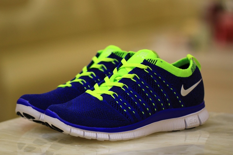 Nike Free 5.0 Flyknit Blue Volt Women Shoes - Click Image to Close