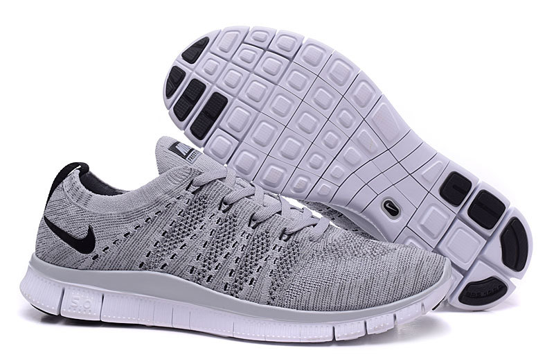 Nike Free 5.0 Flyknit Grey Shoes - Click Image to Close