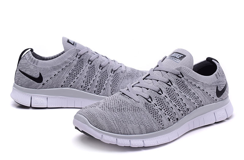 Nike Free 5.0 Flyknit Grey Shoes - Click Image to Close