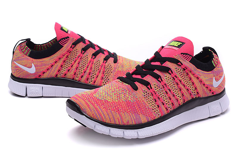 Nike Free 5.0 Flyknit Red Black Women Shoes - Click Image to Close