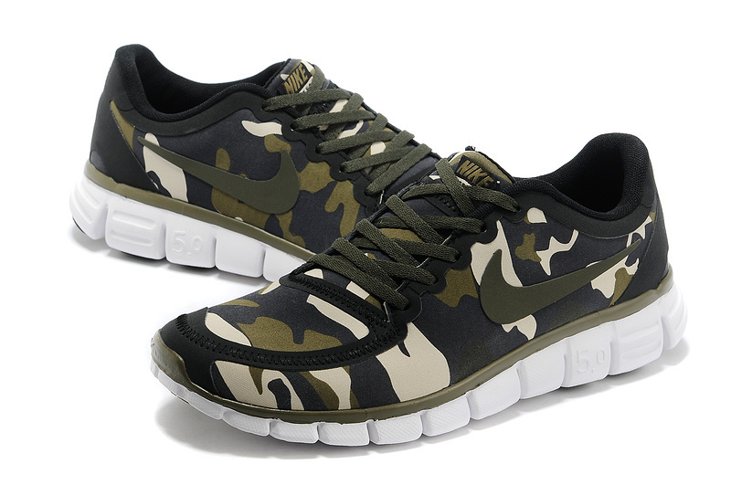 Nike Free 5.0 V4 Camouflage Army Green Shoes