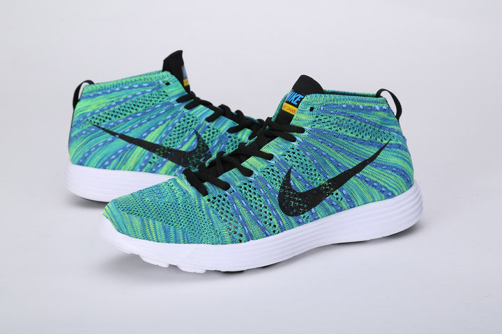Nike Free Flyknit High Baby Blue Black White Shoes