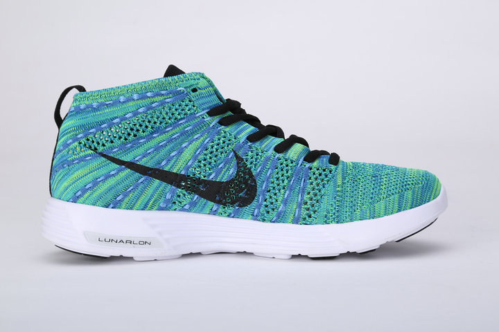 Nike Free Flyknit High Baby Blue Black White Shoes - Click Image to Close