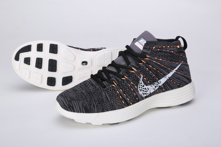 Nike Free Flyknit High Black Yellow White Shoes - Click Image to Close