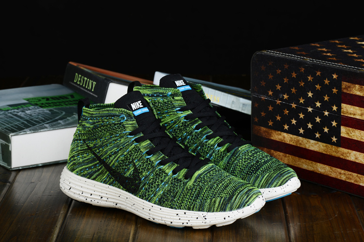 Nike Free Flyknit High Dark Green Black Women Shoes