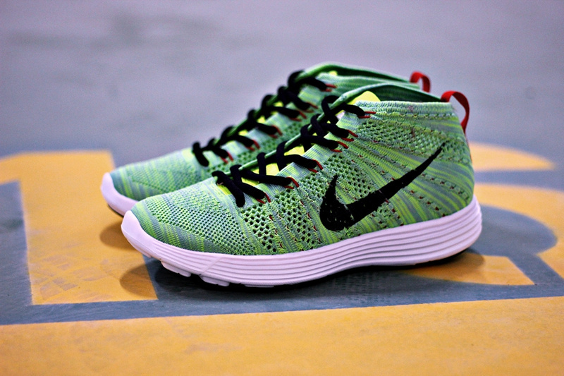 Nike Free Flyknit High Green Black Women Shoes