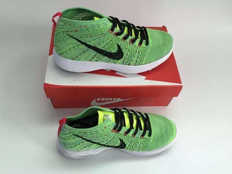 Nike Free Flyknit High Green Black Women Shoes