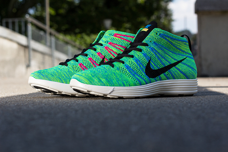 Nike Free Flyknit High Green Red Black Women Shoes