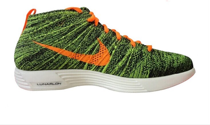 Nike Free Flyknit High Green Yellow White Shoes