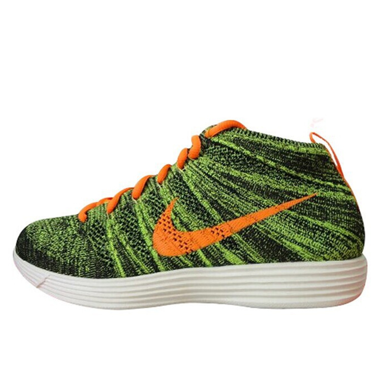Nike Free Flyknit High Green Yellow White Shoes - Click Image to Close