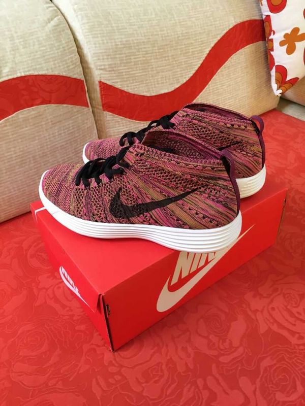 Nike Free Flyknit High Wine Red Black Women Shoes