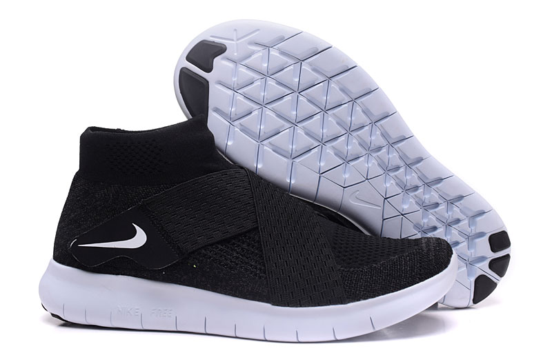 Nike Free RN Motion FK 2017 Black White Running Shoes - Click Image to Close