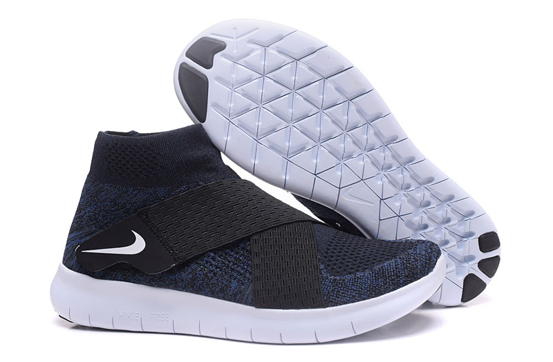 Nike Free RN Motion FK 2017 Deep Blue Black White Running Shoes - Click Image to Close