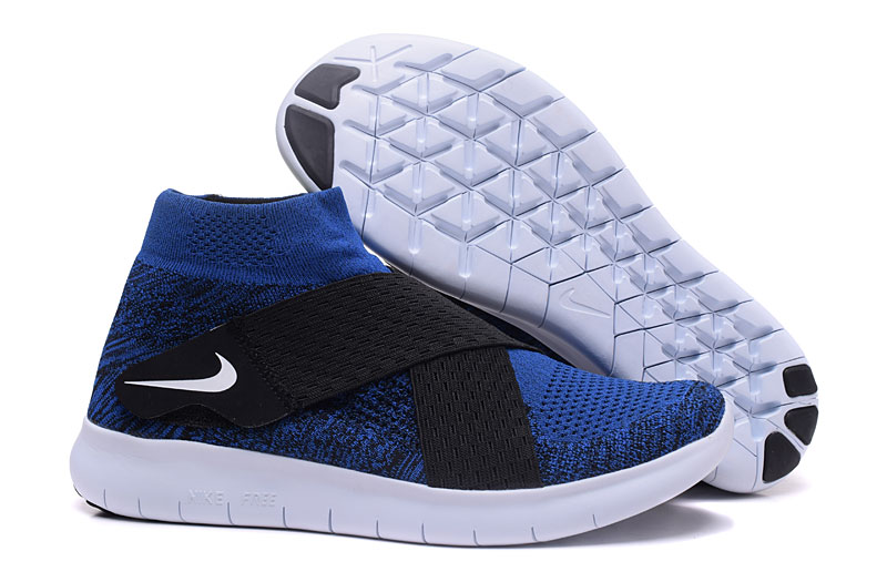 Nike Free RN Motion FK 2017 Royal Blue Black White Running Shoes - Click Image to Close