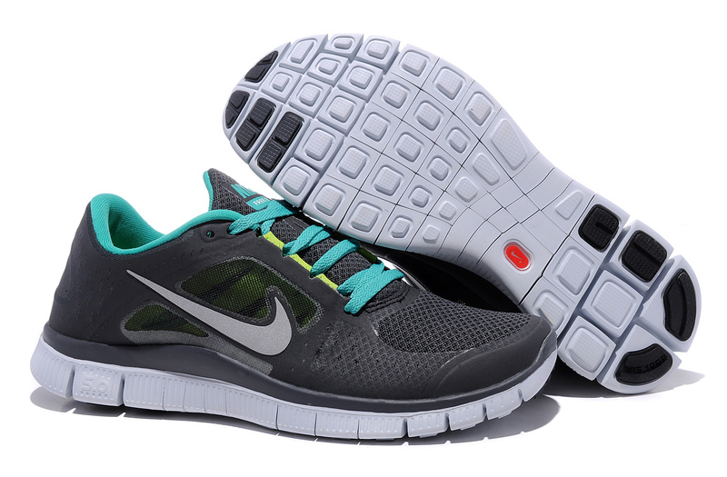 Nike Free Run+ 3 Black White Blue Running Shoes