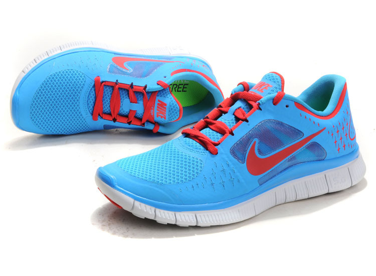 Nike Free Run+ 3 Blue Red White Running Shoes - Click Image to Close