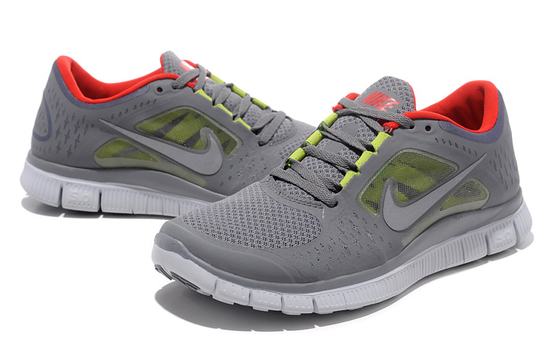 Nike Free Run+ 3 Grey White Running Shoes - Click Image to Close