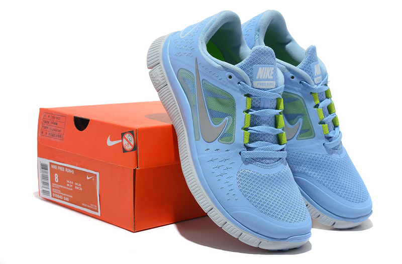 Women Free Run+ 3 Light Blue White Shoes