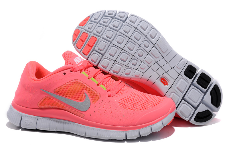 Women Free Run+ 3 Pink White Shoes - Click Image to Close