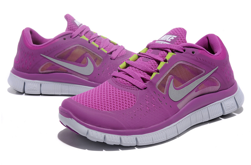 Women Free Run+ 3 Purple White Shoes - Click Image to Close
