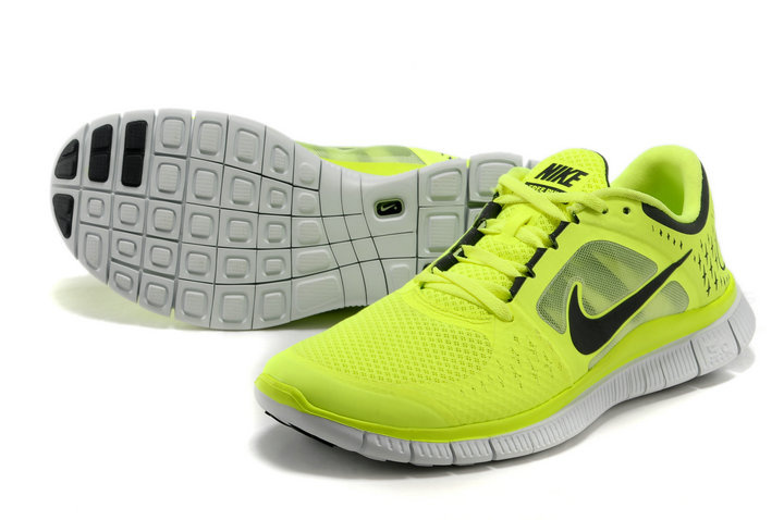 Nike Free Run+ 3 Yellow White Black Running Shoes - Click Image to Close