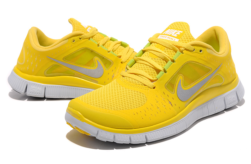 Nike Free Run+ 3 Yellow White Running Shoes - Click Image to Close