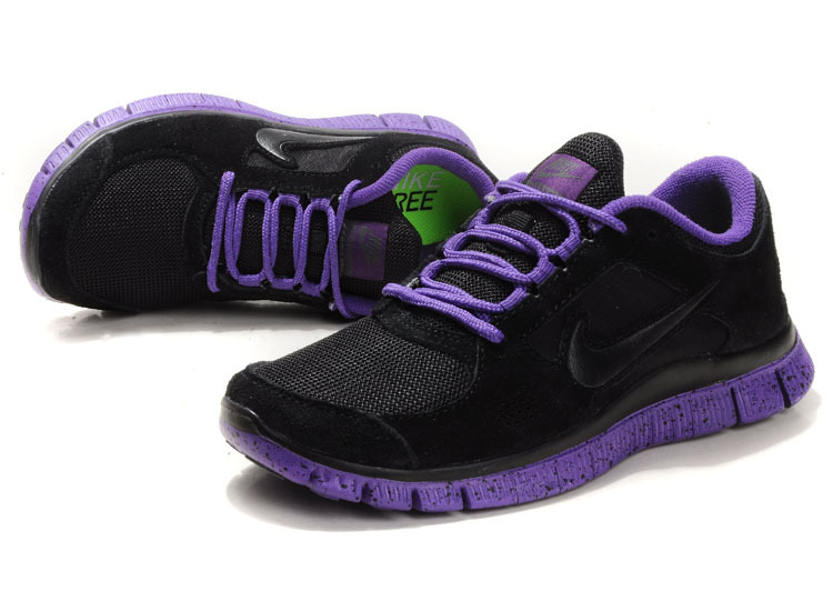 Nike Free Run+ 3 Black Purple Running Shoes