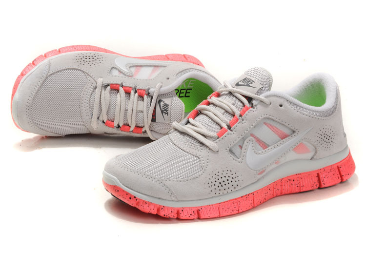 Nike Free Run+ 3 Grey Pink Running Shoes - Click Image to Close