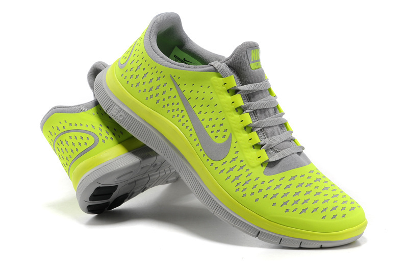 Nike Free Run+ 3 Yellow Grey Running Shoes - Click Image to Close