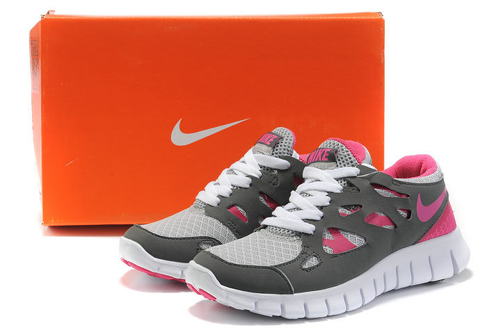 Nike Free 2.0 Running Shoes Black Grey Pink White