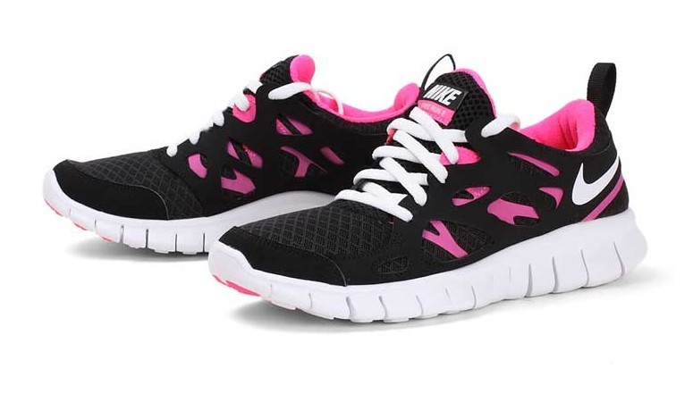 Nike Free 2.0 Running Shoes Black Pink White