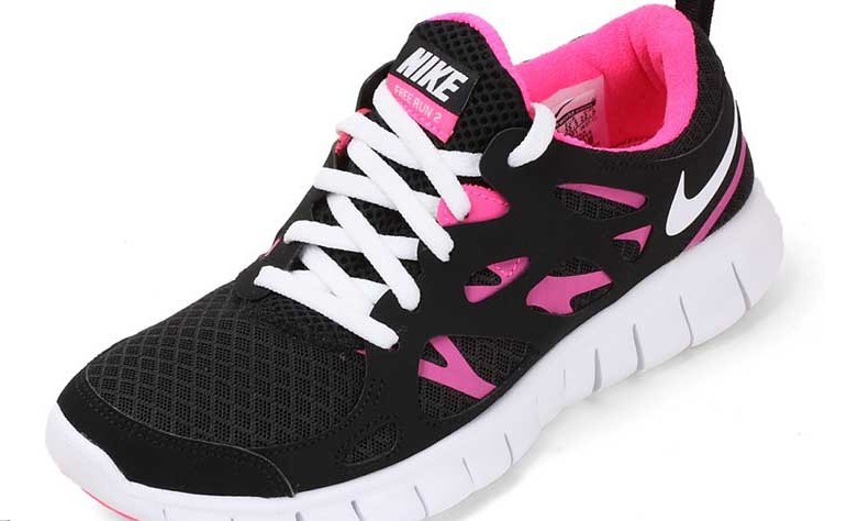 Nike Free 2.0 Running Shoes Black Pink White