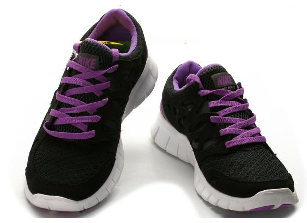 Nike Free 2.0 Running Shoes Black Purple White