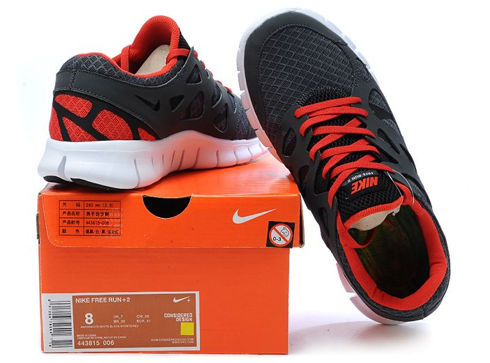 Nike Free 2.0 Running Shoes Black Red White - Click Image to Close