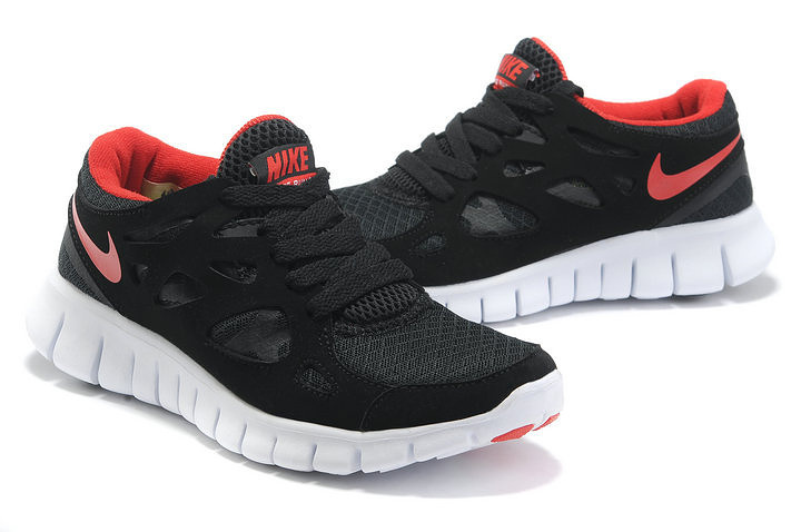 Nike Free 2.0 Running Shoes Black White Red - Click Image to Close