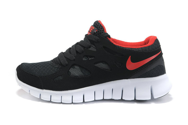 Nike Free 2.0 Running Shoes Black White Red