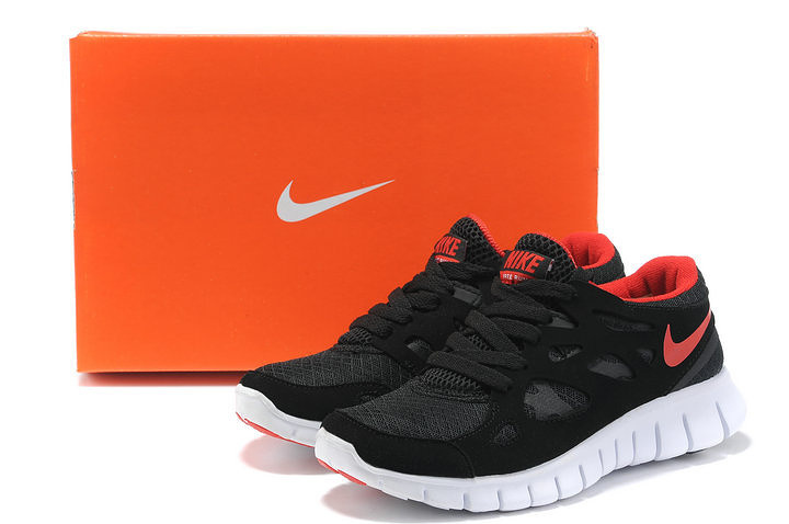 Nike Free 2.0 Running Shoes Black White Red