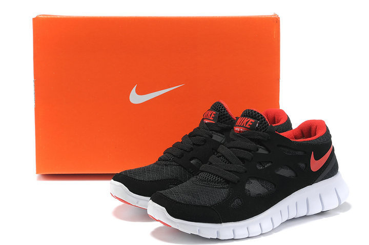 Nike Free 2.0 Running Shoes Black White Red - Click Image to Close