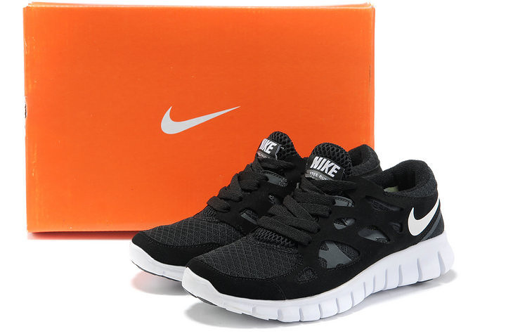 Nike Free 2.0 Running Shoes Black White - Click Image to Close