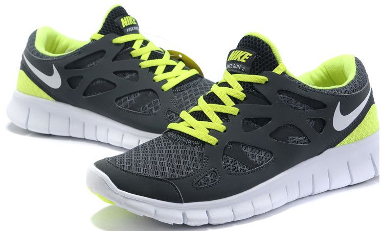 Nike Free 2.0 Running Shoes Black Yellow White