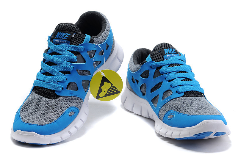 Nike Free 2.0 Running Shoes Blue Grey White - Click Image to Close