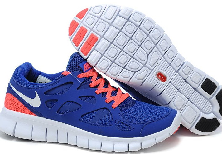 Nike Free 2.0 Running Shoes Blue Orange White