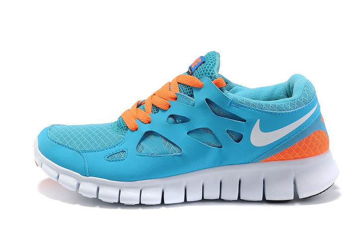 Nike Free 2.0 Running Shoes Blue Orange White - Click Image to Close