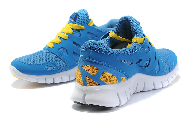 Nike Free 2.0 Running Shoes Blue Yellow White